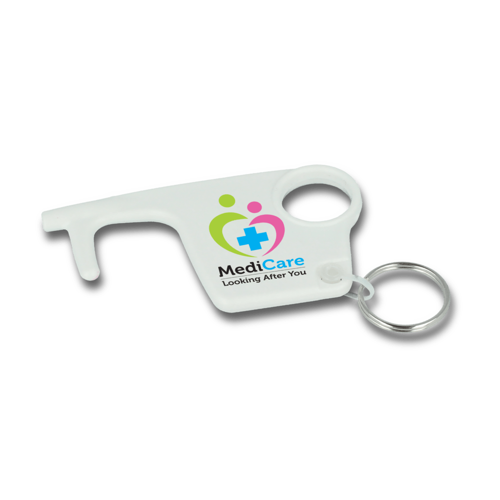 Recycled Hygiene Hook Keyring  Black and White London