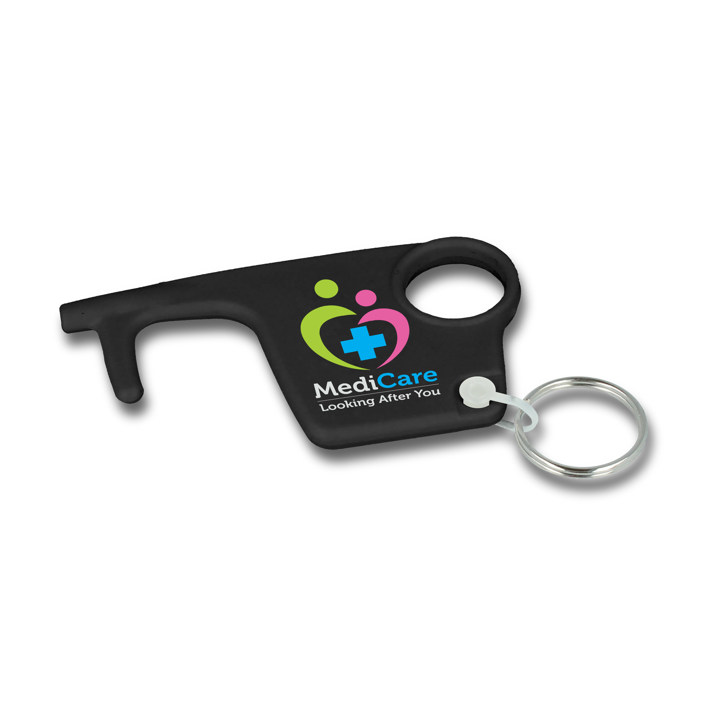 Recycled Hygiene Hook Keyring  Black and White London