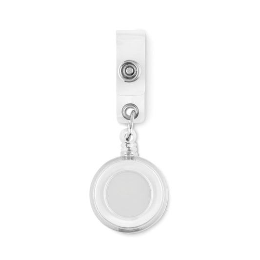 Retractable Badge/Pass Holder in Transparent White  Black and White London