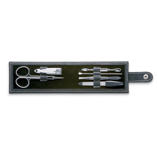 Imitation Leather 6 Piece Manicure Set  Black and White London