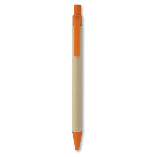 Paper & Biodegradable Corn Pen in Natural/Orange  Black and White London