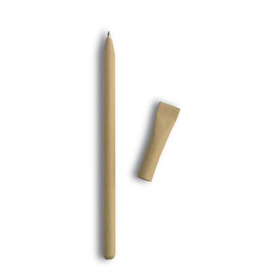 Recycled Paper Ball Pen in Natural  Black and White London