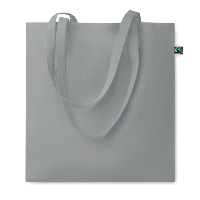 5oz Coloured Fairtrade Cotton Tote Bag in Grey Fairtrade & Organic Tote Bags Black and White London