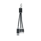 4-In-1 Metal Charging Cable Keyring Black and White London®