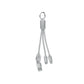 4-In-1 Metal Charging Cable Keyring Black and White London®