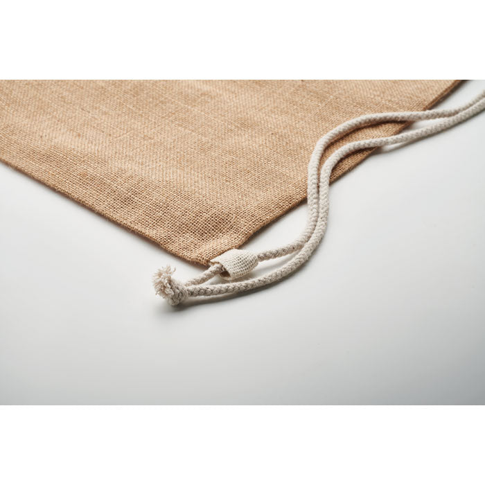 Jute Drawstring Bag  Black and White London