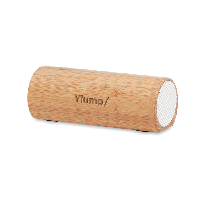 Engraved Wireless Bamboo Cylinder Speaker Speakers Black and White London