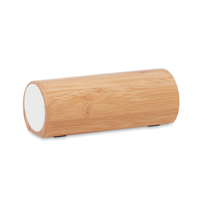 Engraved Wireless Bamboo Cylinder Speaker Speakers Black and White London