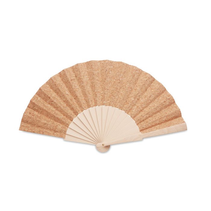 Printed Wooden Manual Spanish Hand Fan With Cork Fabric  Black and White London
