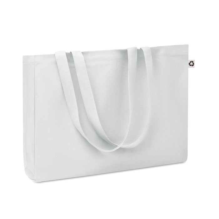 Premium Heavy Canvas Cotton Recycled Landscape Tote Bag in White Recycled Tote Bags Black and White London