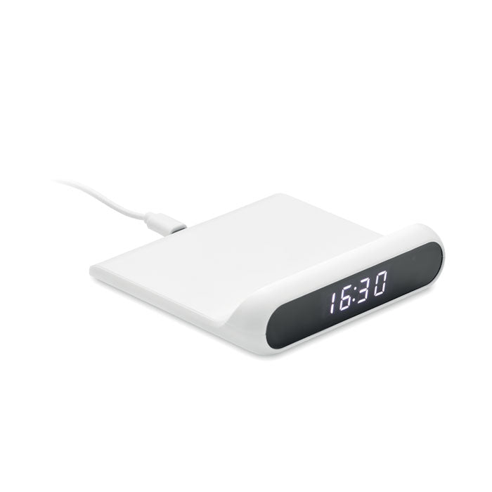 Desk LED Clock with Wireless Charger Wireless Chargers Black and White London