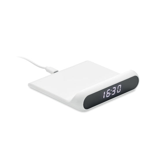 Desk LED Clock with Wireless Charger Wireless Chargers Black and White London
