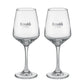 Set Of 2 Wine Glasses  Black and White London