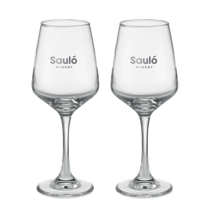 Set Of 2 Wine Glasses  Black and White London