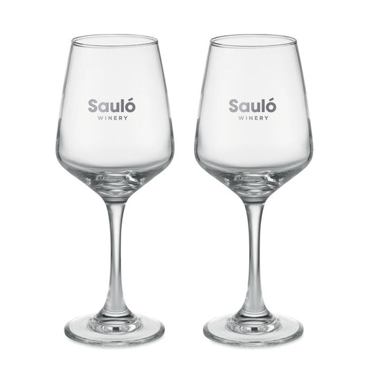 Set Of 2 Wine Glasses  Black and White London