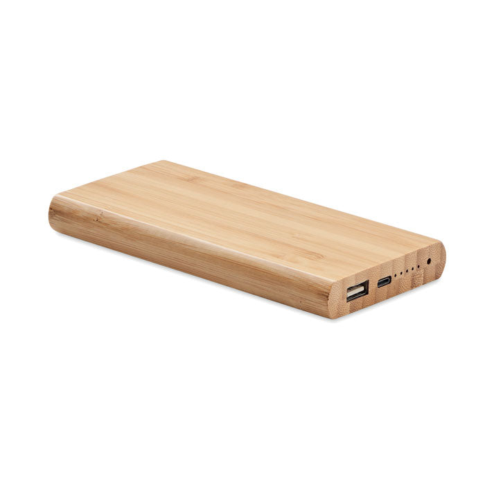 Engraved Bamboo Wireless Charging Power Bank Power Banks Black and White London