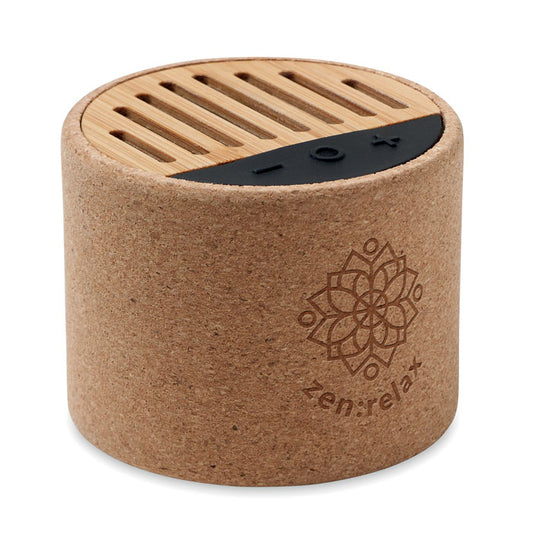 Engraved Round Cork Wireless Speaker Speakers Black and White London