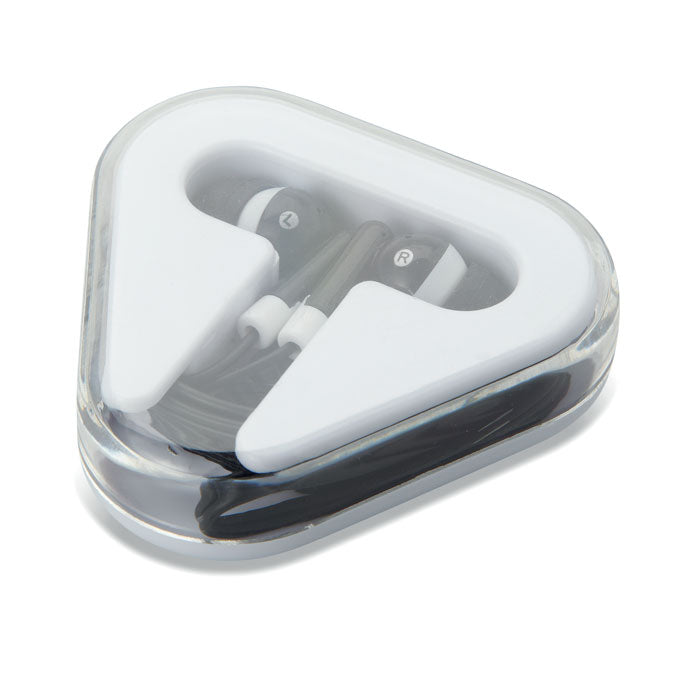 Earphones In Triangular Case Earphones & Headphones Black and White London