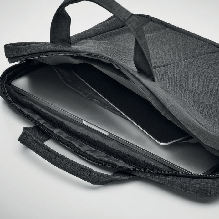 Laptop Bag In 360D Polyester  Black and White London
