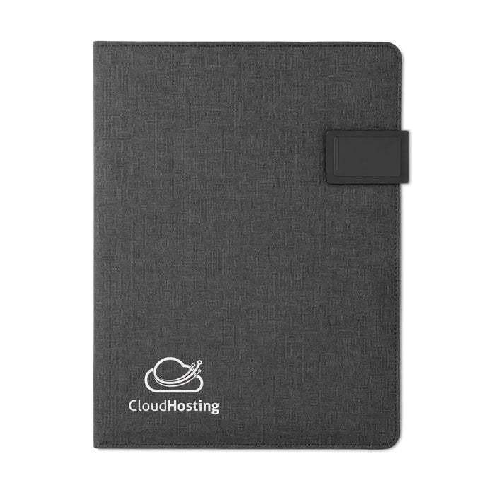 A4 Folder With Power Bank  Black and White London