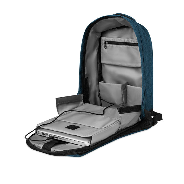 Laptop Business Backpack with USB Charging Cable Backpacks & Rucksacks Black and White London