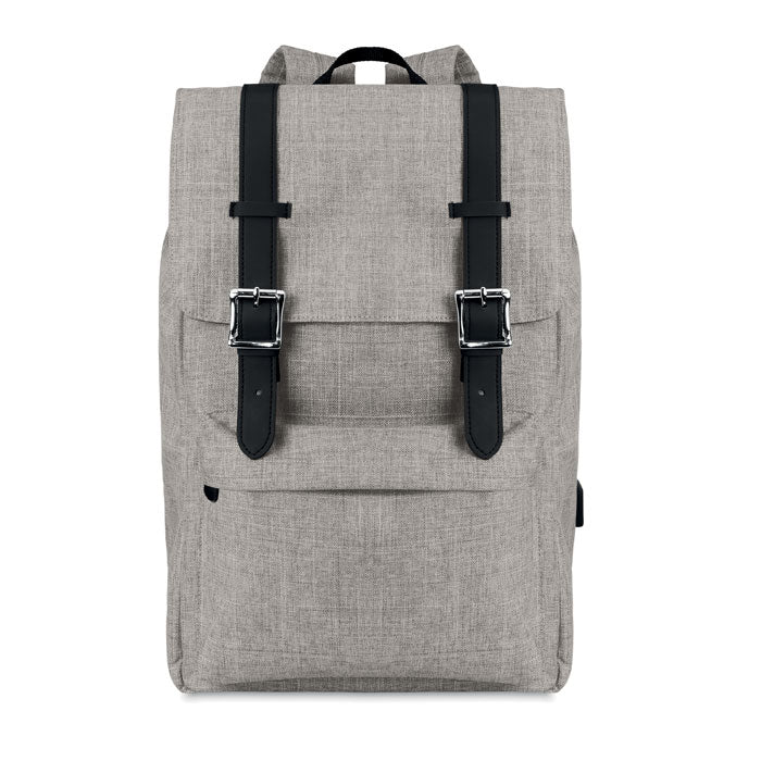 Business Laptop Backpack with USB Charging Cable Backpacks & Rucksacks Black and White London