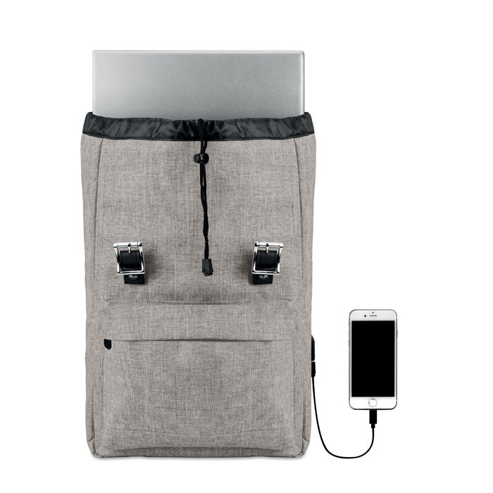 Business Laptop Backpack with USB Charging Cable Backpacks & Rucksacks Black and White London