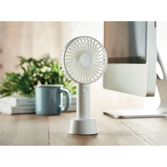 Rechargeable USB Desk Fan with Stand  Black and White London