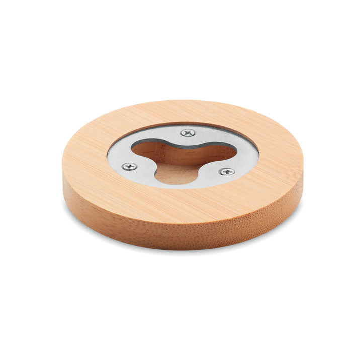 Bamboo Bottle Opener / Coaster  Black and White London