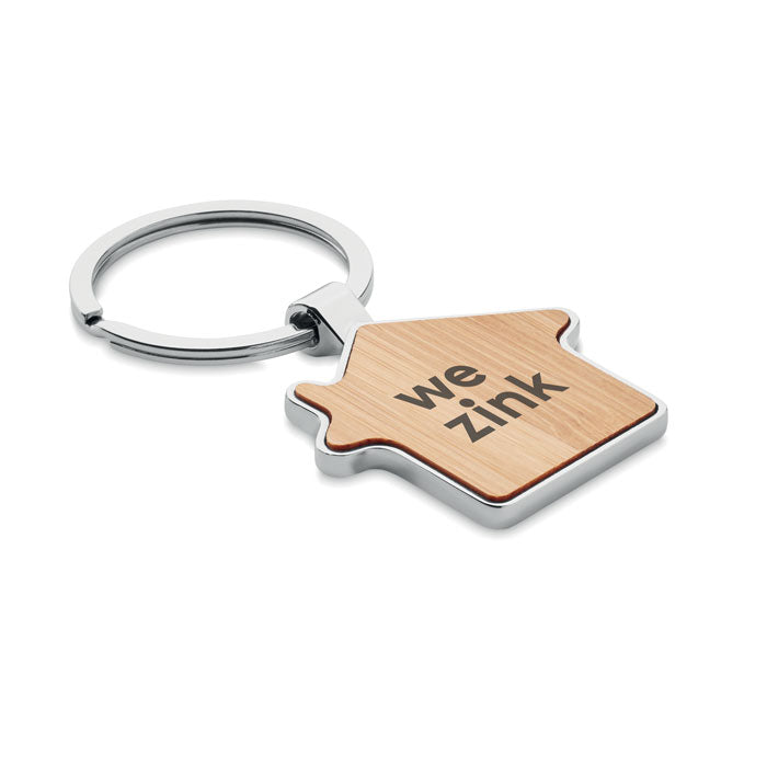 House Key Ring Metal Bamboo  Black and White London