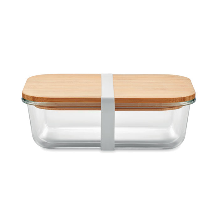 Tundra Glass Lunchbox With Bamboo Lid  Black and White London