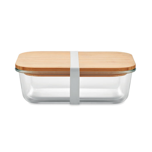 Tundra Glass Lunchbox With Bamboo Lid  Black and White London