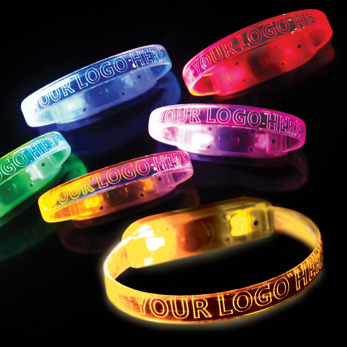 Reactive Led Flashing Wristband Light Ups Black and White London