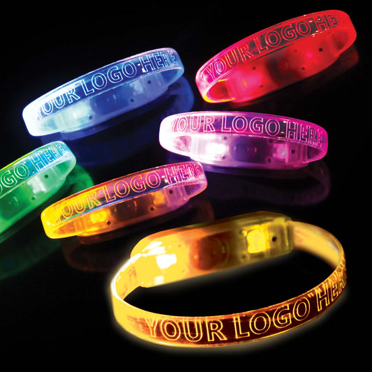 Reactive Led Flashing Wristband Light Ups Black and White London