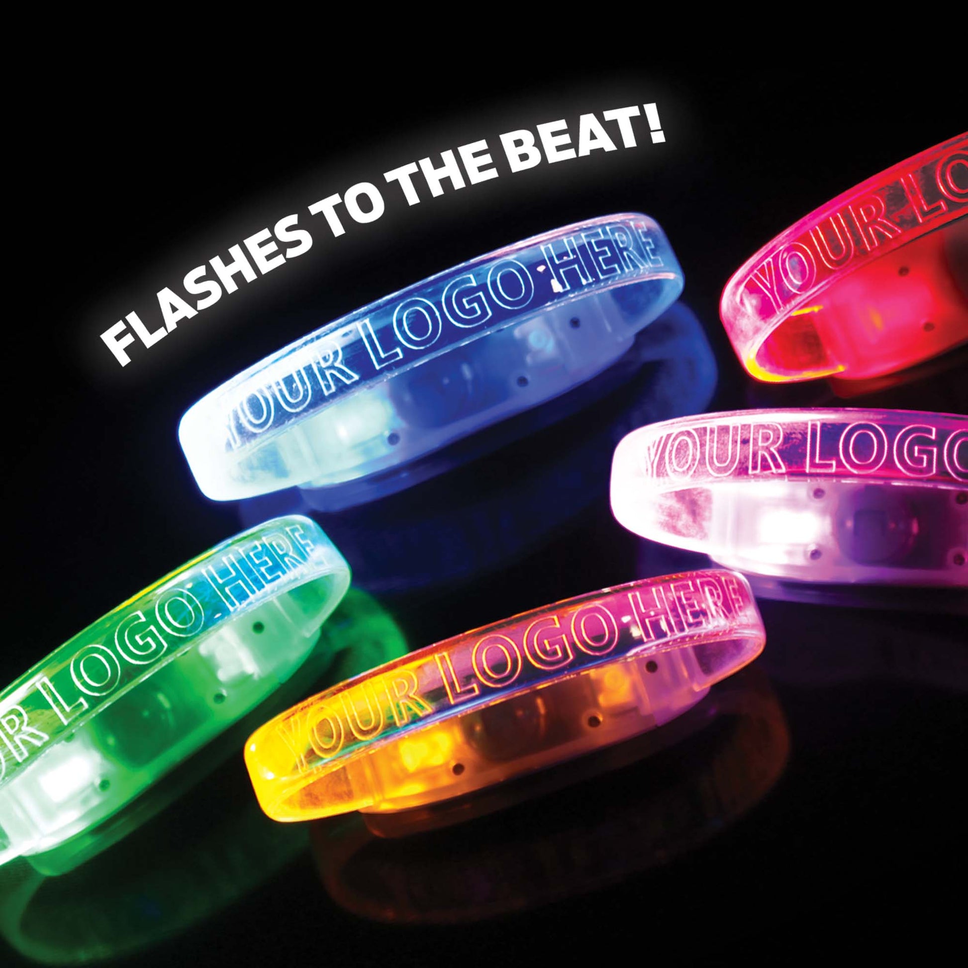 Reactive Led Flashing Wristband Light Ups Black and White London