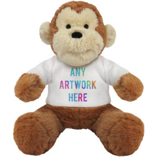 Printed 15cm Max Monkey Teddy  Black and White London