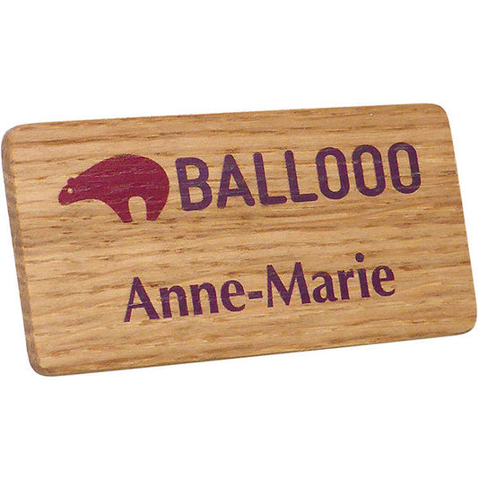 Real Wood Name Badges Printed    
