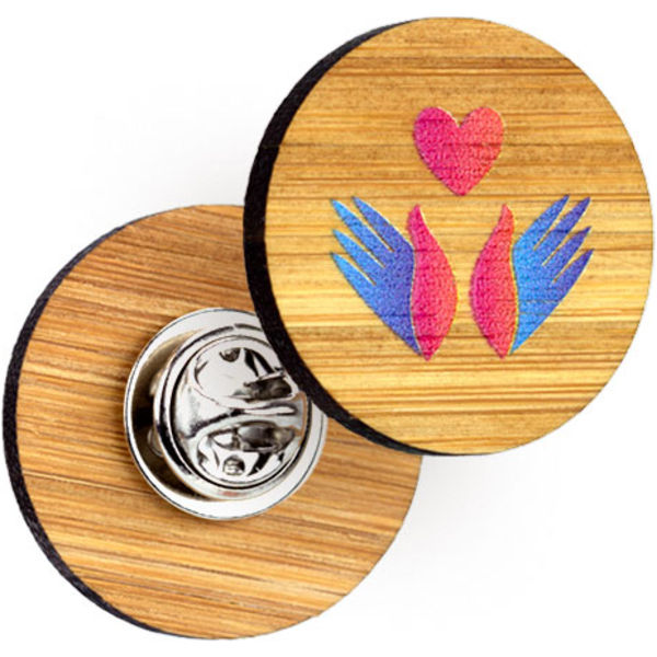 Bespoke Bamboo Clutch Pin Badges Badges Black and White London