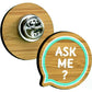 Bespoke Bamboo Clutch Pin Badges Badges Black and White London