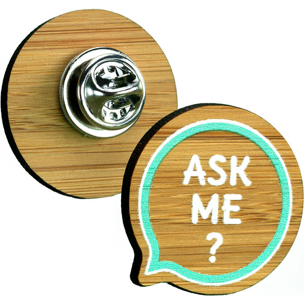 Bespoke Bamboo Clutch Pin Badges Badges Black and White London