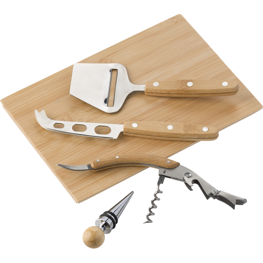 Bamboo Cheese and wine set Gift Sets Black and White London