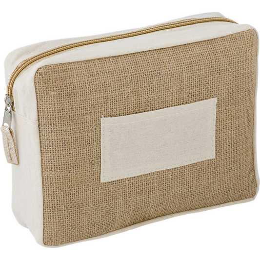 Jute toiletry bag  Black and White London