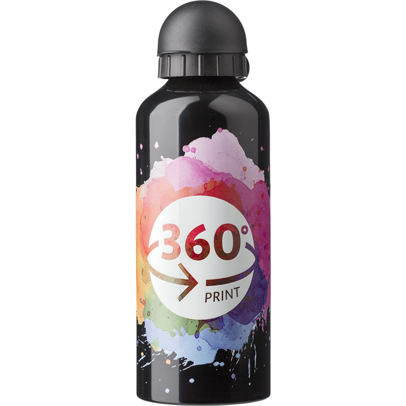 Digital Aluminium Drinking Bottle 650ml  Black and White London