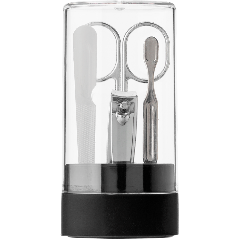 Manicure Set in Standing Case  Black and White London