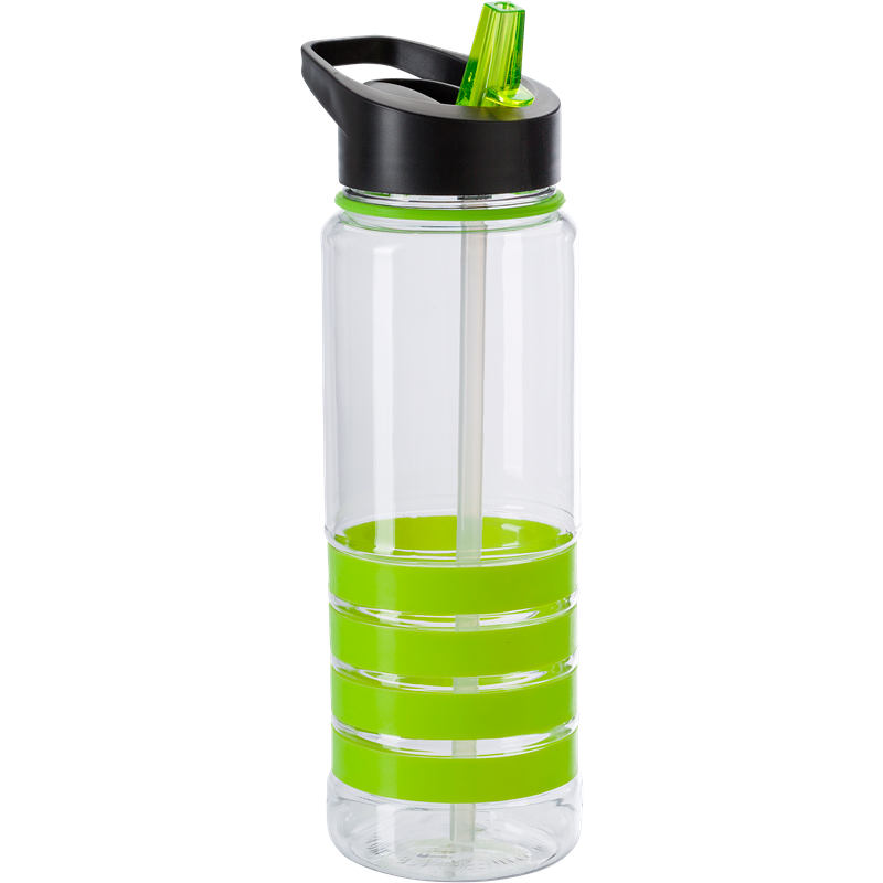 Tritan Drinking Bottle with Silicone Grip 700ml  Black and White London