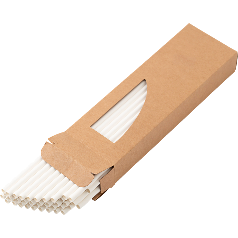 Paper straws in Printed Box  Black and White London