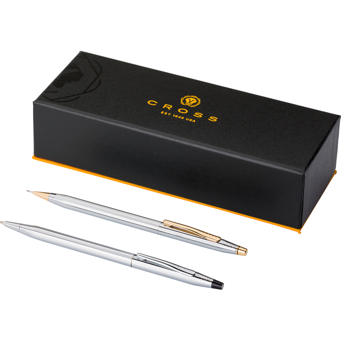 Metal Cross writing set  Black and White London