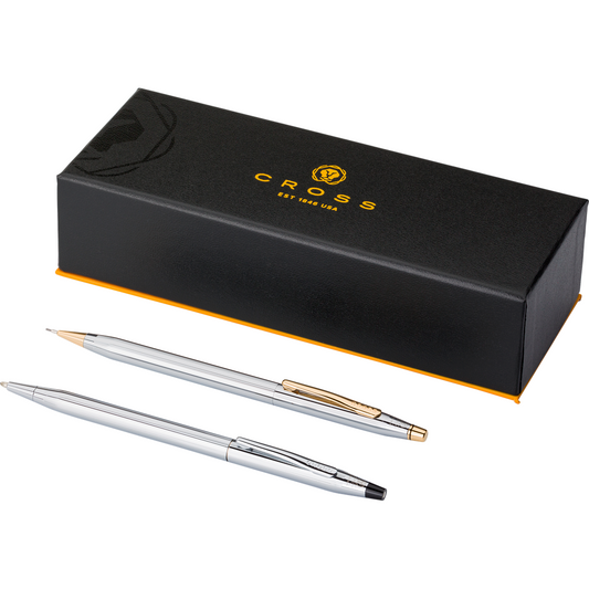 Metal Cross writing set  Black and White London