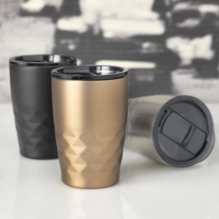 Geo 350 ml Copper Vacuum Insulated Tumbler Travel Mugs Black and White London