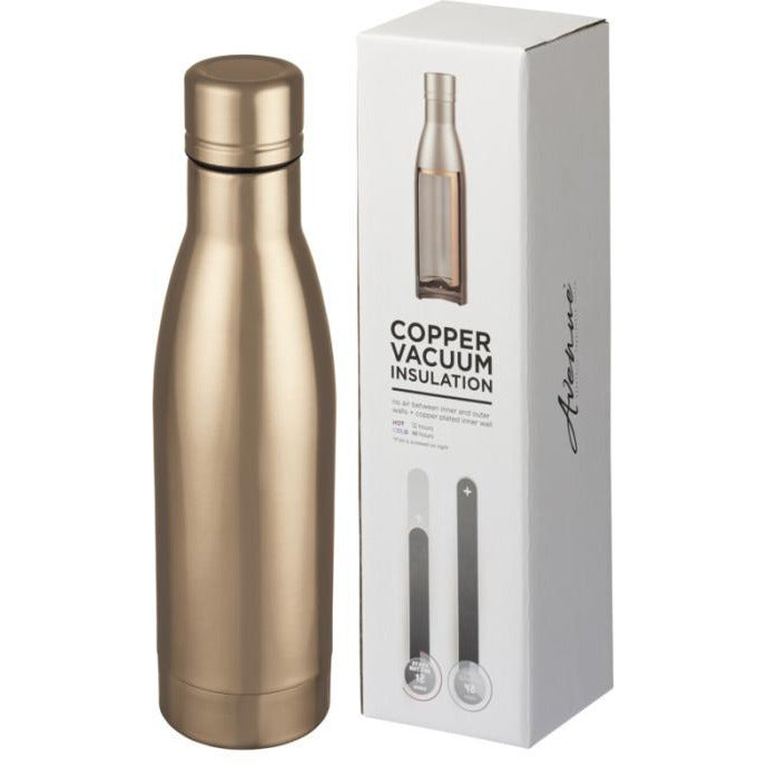 Vasa 500 ml Copper Vacuum Insulated Water Bottle  Black and White London